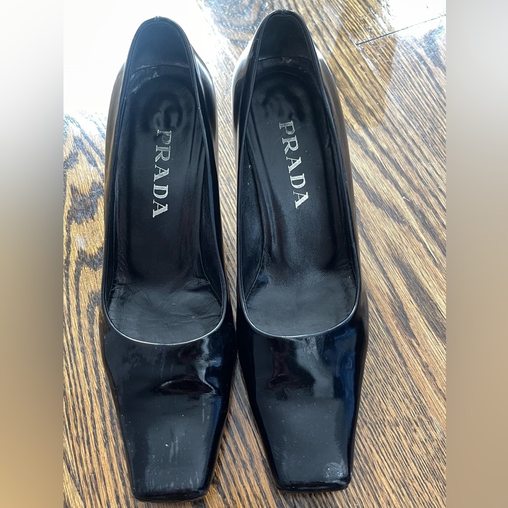 Vintage black Prada heels.